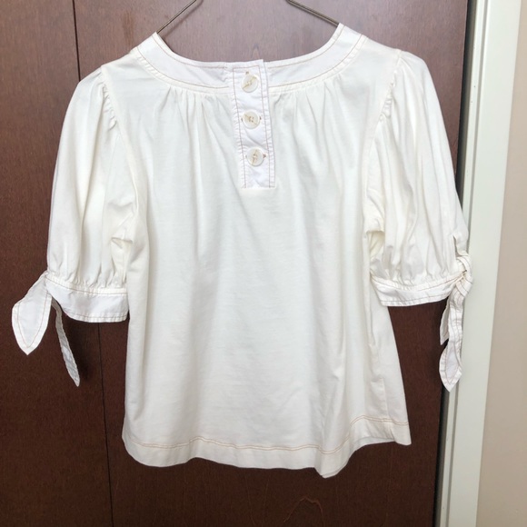 Anthropologie white blouse with bow accent - Picture 3 of 5